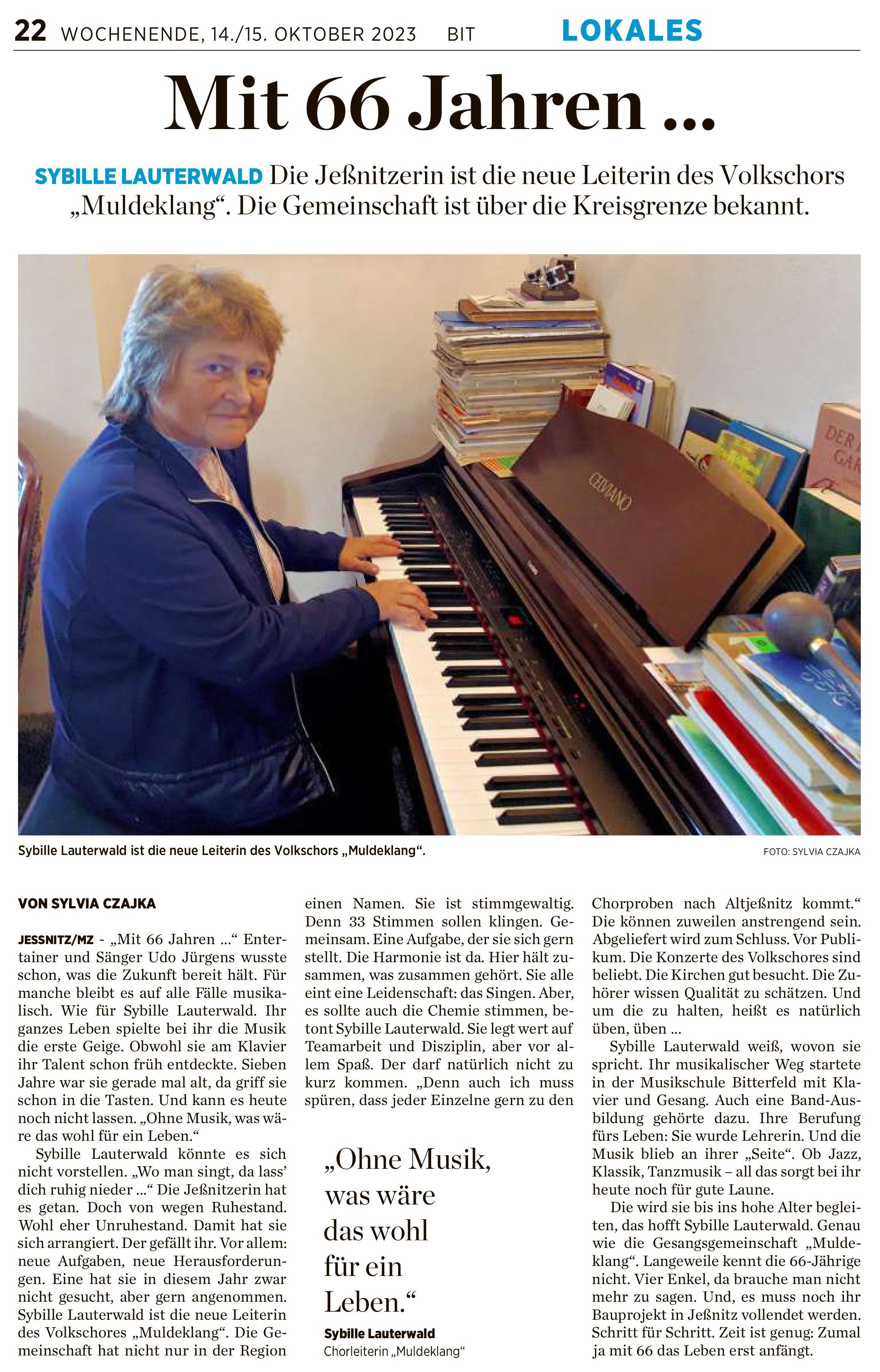 Mit 66 Jahren - Interview mit Chorleiterin Sybille Lauterwald